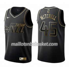 Maillot Homme Utah Jazz Donovan Mitchell 45 Nike Noir Gold Edition Swingman